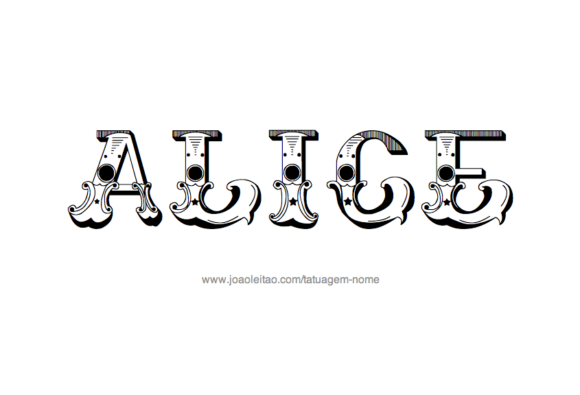 Desenho de Tatuagem com o Nome Alice