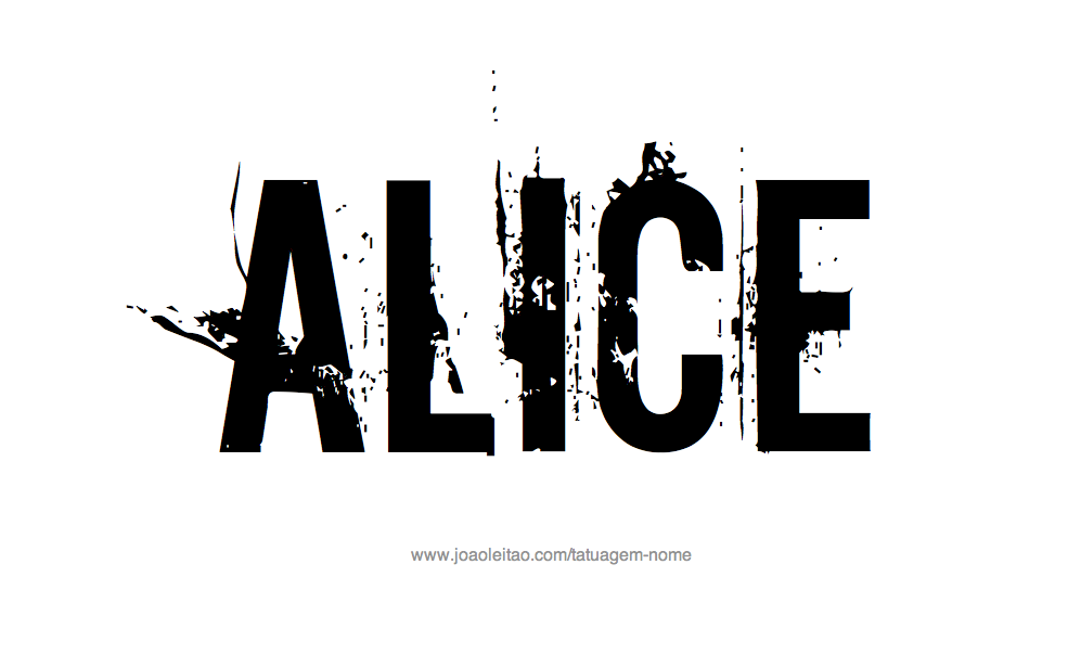 Desenho de Tatuagem com o Nome Alice