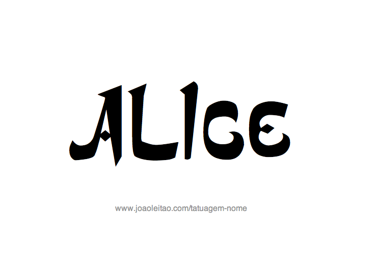 Desenho de Tatuagem com o Nome Alice