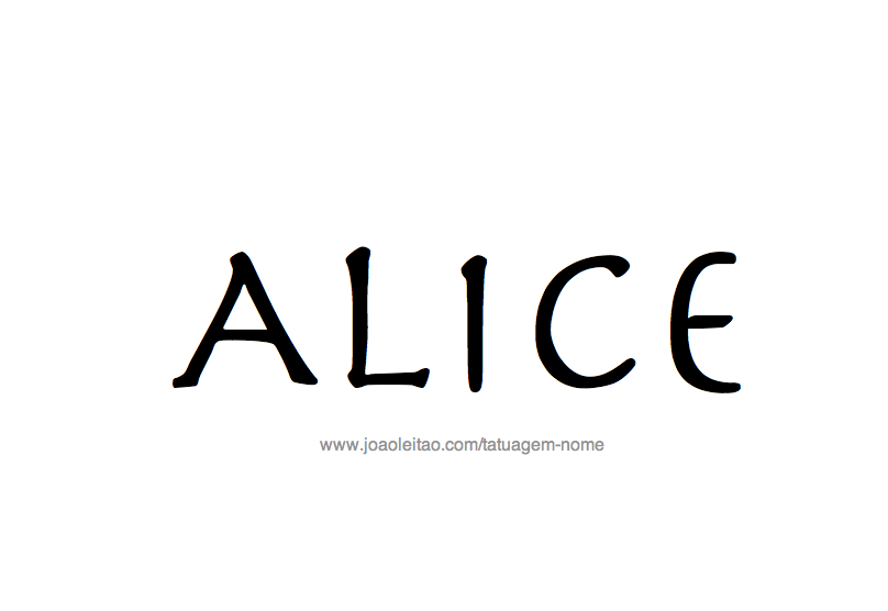 Desenho de Tatuagem com o Nome Alice