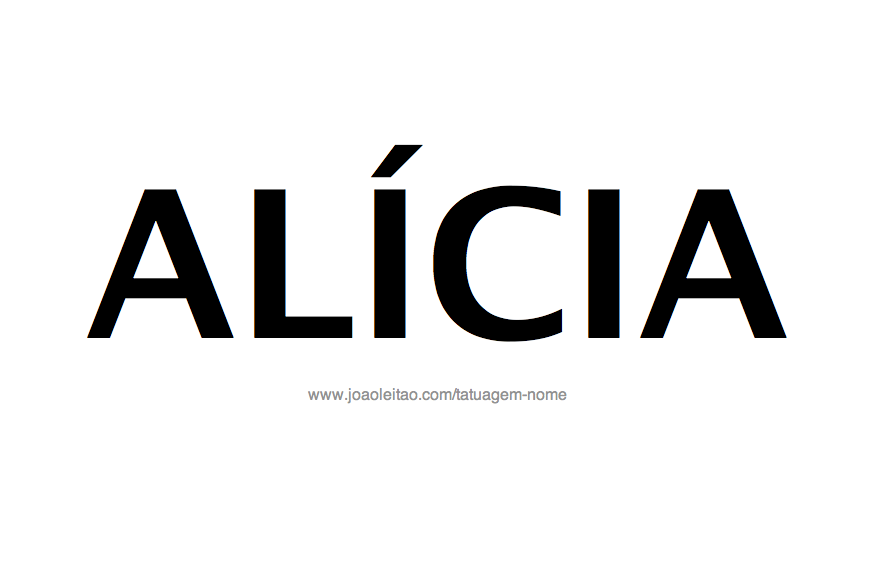 Desenho de Tatuagem com o Nome Alicia