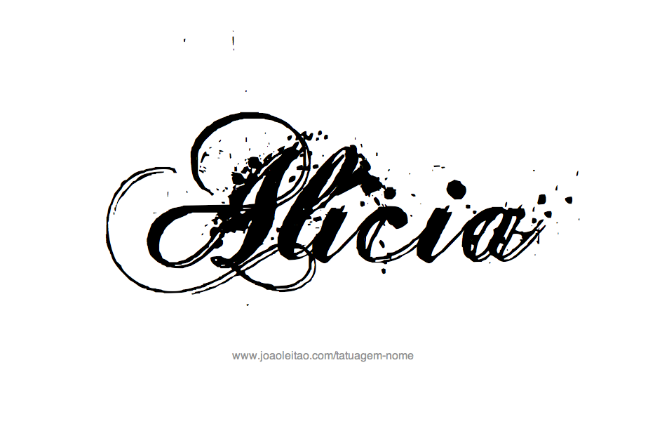 Desenho de Tatuagem com o Nome Alicia