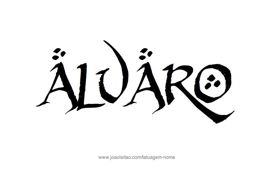Desenho de Tatuagem com o Nome Álvaro 