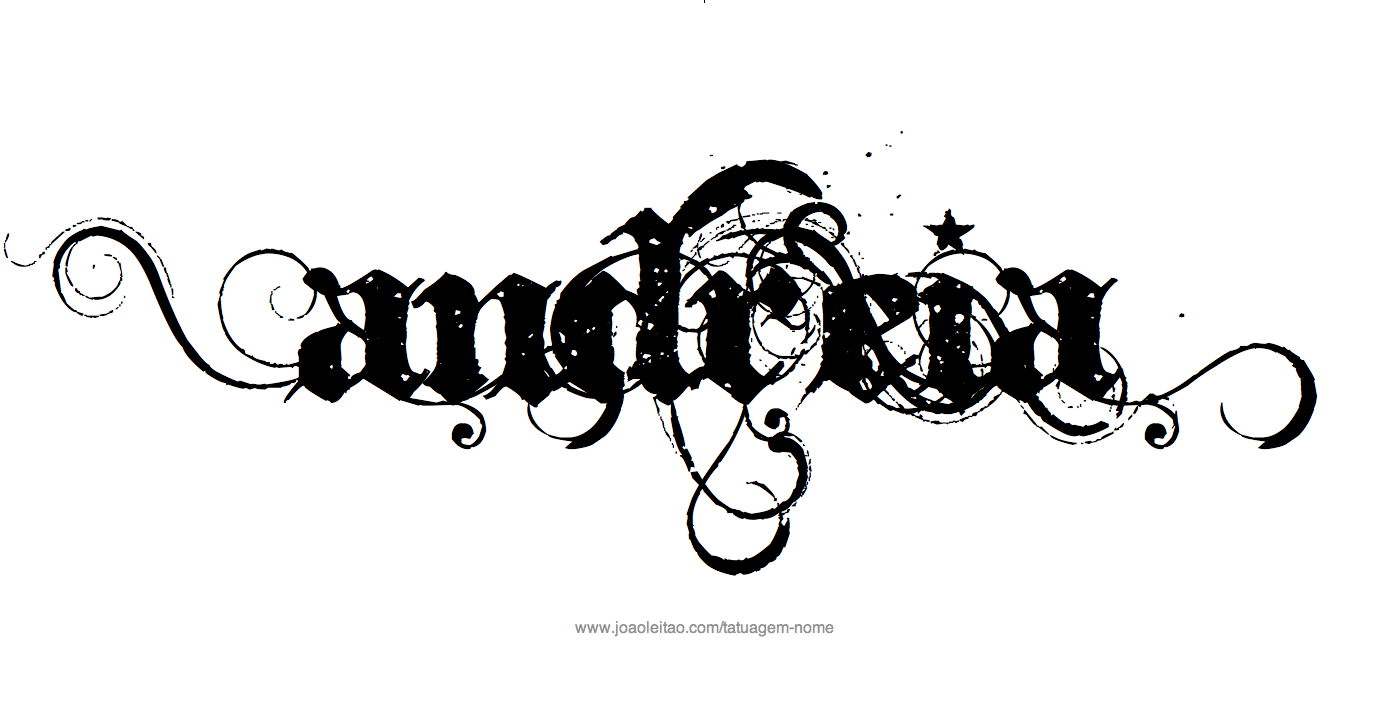 Desenho de Tatuagem com o Nome Andreia