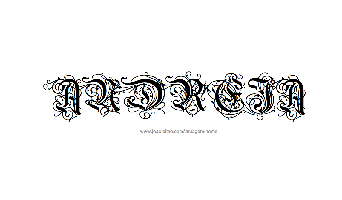 Desenho de Tatuagem com o Nome Andreia
