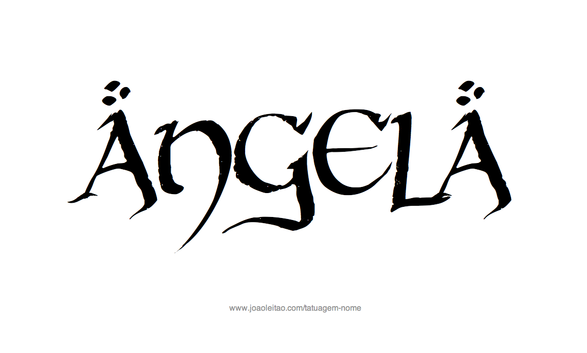 Desenho de Tatuagem com o Nome Angela