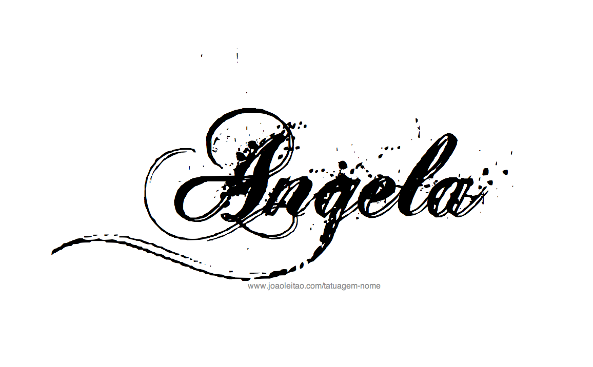 Desenho de Tatuagem com o Nome Angela