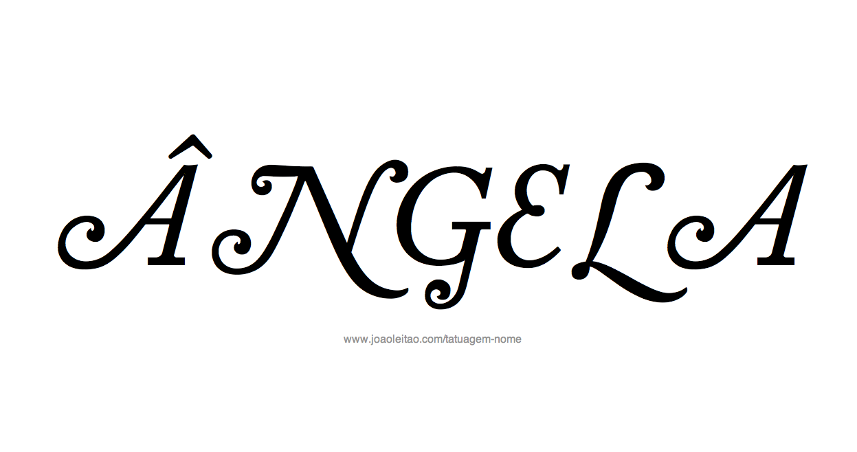 Desenho de Tatuagem com o Nome Angela