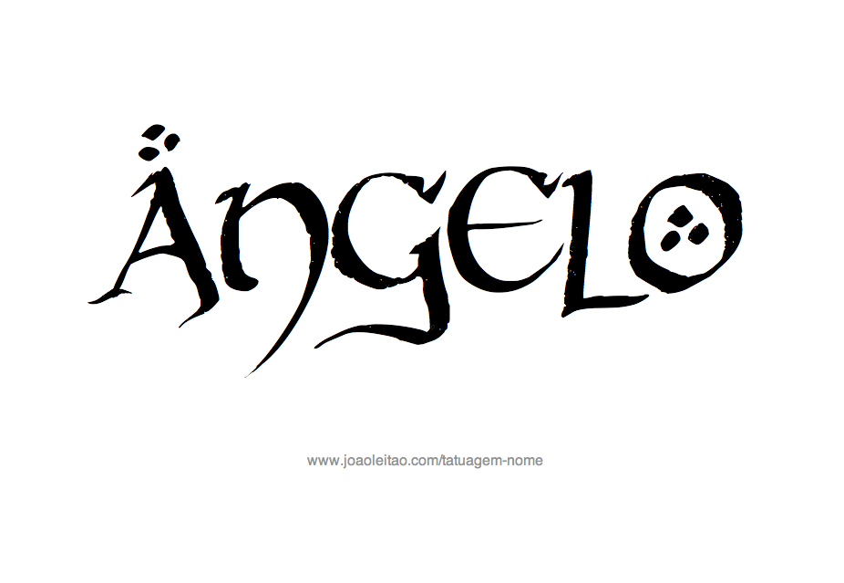 Desenho de Tatuagem com o Nome Ángelo