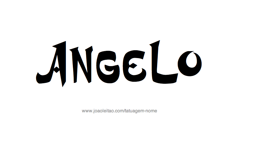 Desenho de Tatuagem com o Nome Ángelo