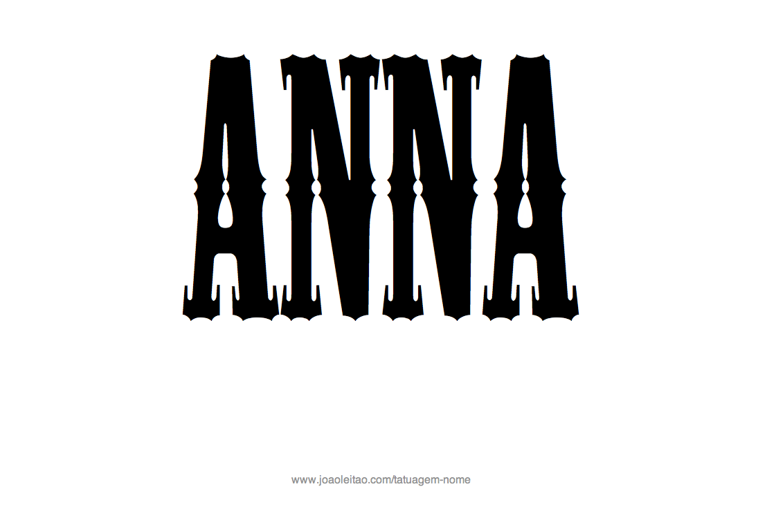 Desenho de Tatuagem com o Nome Anna