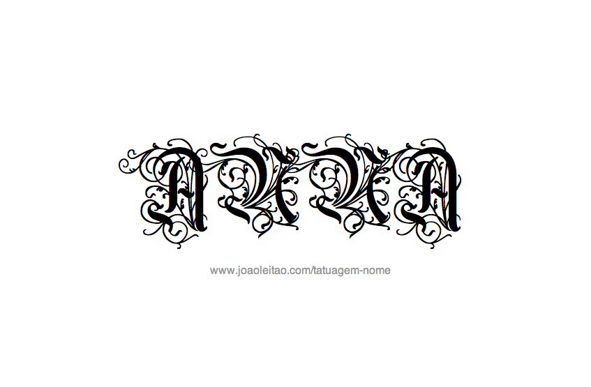 Desenho de Tatuagem com o Nome Anna