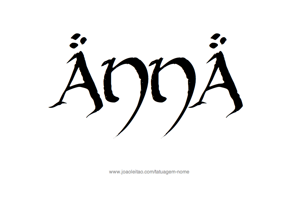 Desenho de Tatuagem com o Nome Anna