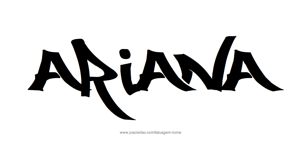 Desenho de Tatuagem com o Nome Ariana
