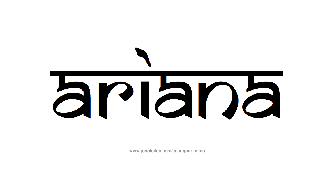 Desenho de Tatuagem com o Nome Ariana