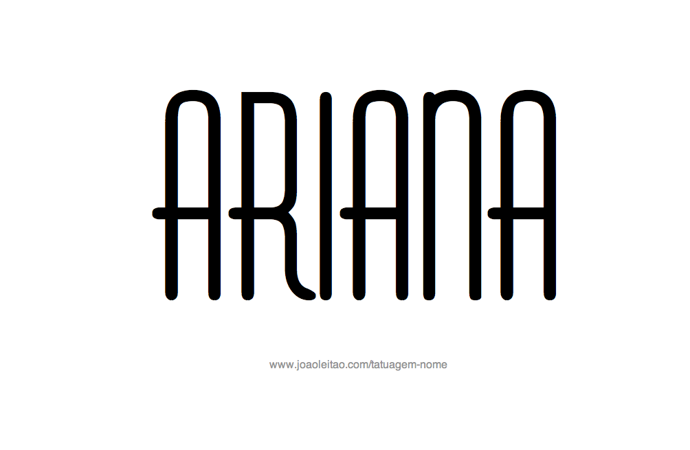 Desenho de Tatuagem com o Nome Ariana