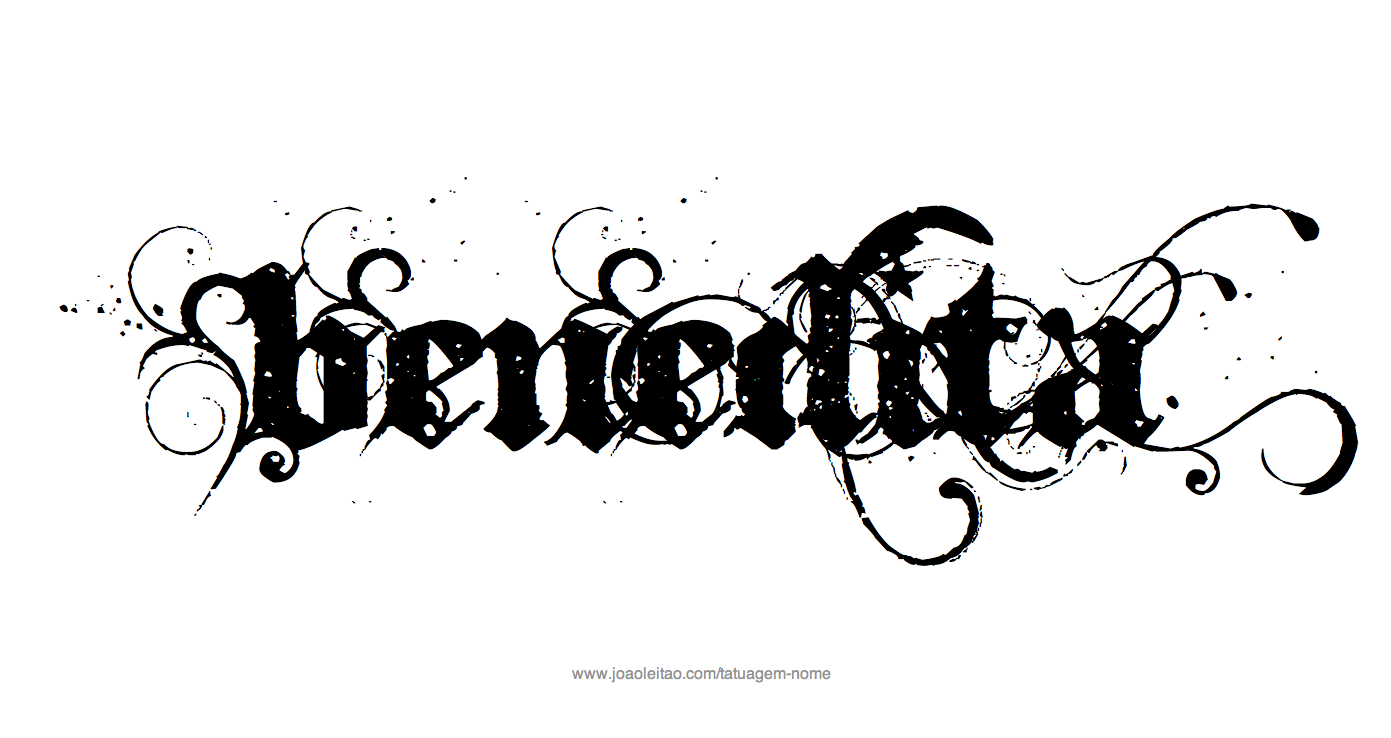 Desenho de Tatuagem com o Nome Benedita