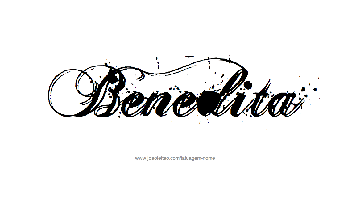 Desenho de Tatuagem com o Nome Benedita