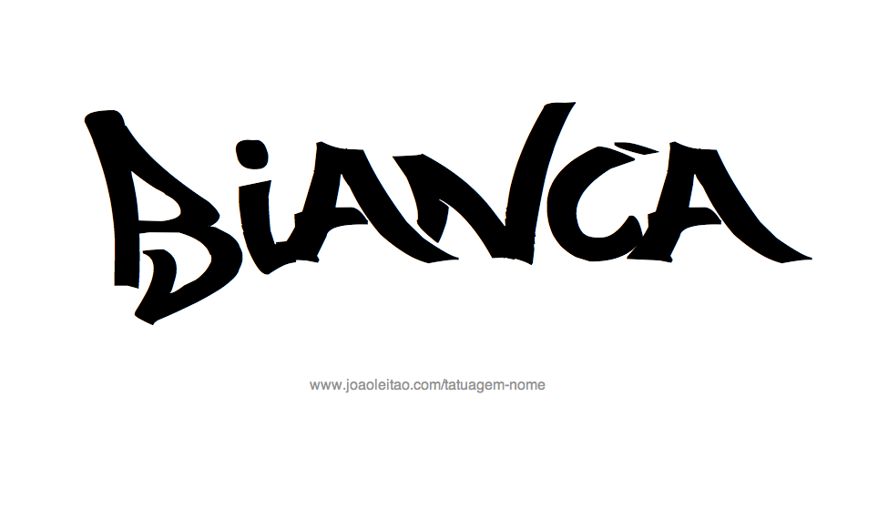 Desenho de Tatuagem com o Nome Bianca