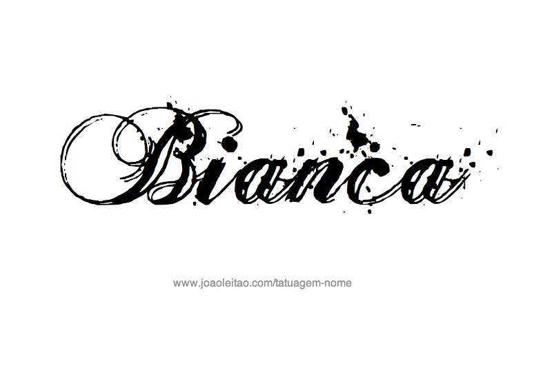 Desenho de Tatuagem com o Nome Bianca