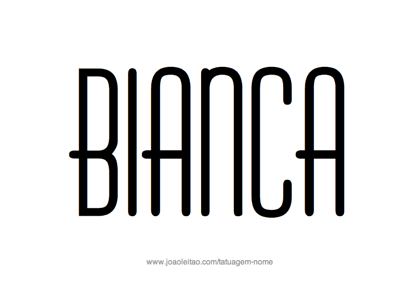 Desenho de Tatuagem com o Nome Bianca