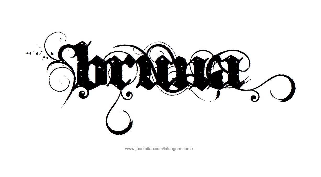 Desenho de Tatuagem com o Nome Bruna