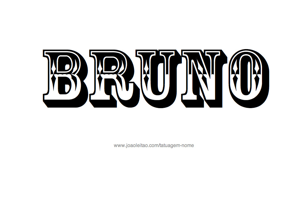 Desenho de Tatuagem com o Nome Bruno