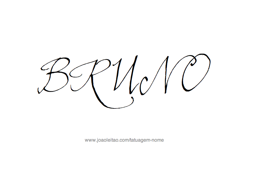 Desenho de Tatuagem com o Nome Bruno