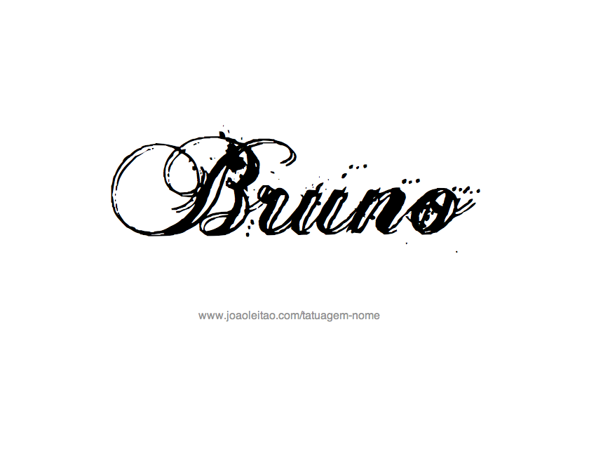 Desenho de Tatuagem com o Nome Bruno