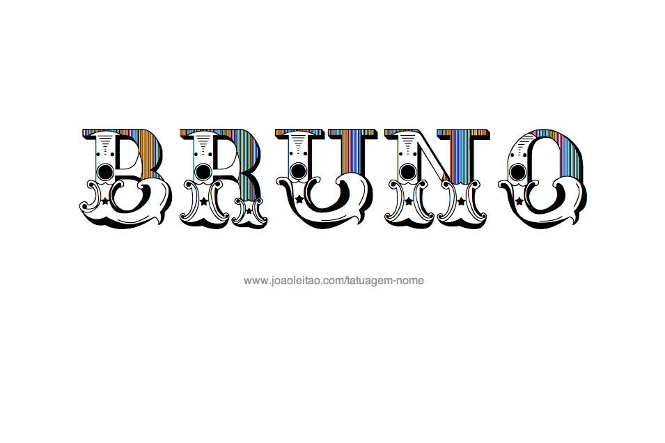 Desenho de Tatuagem com o Nome Bruno