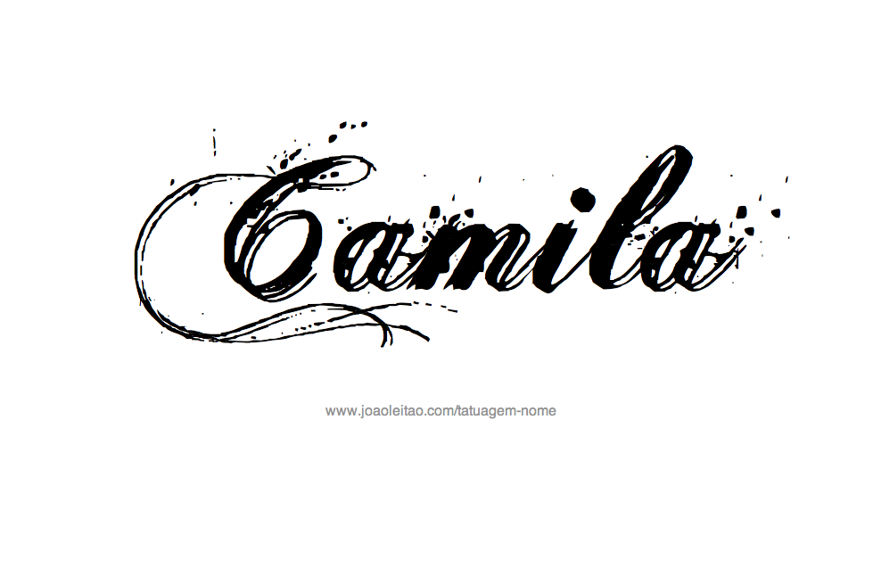 Desenho de Tatuagem com o Nome Camila