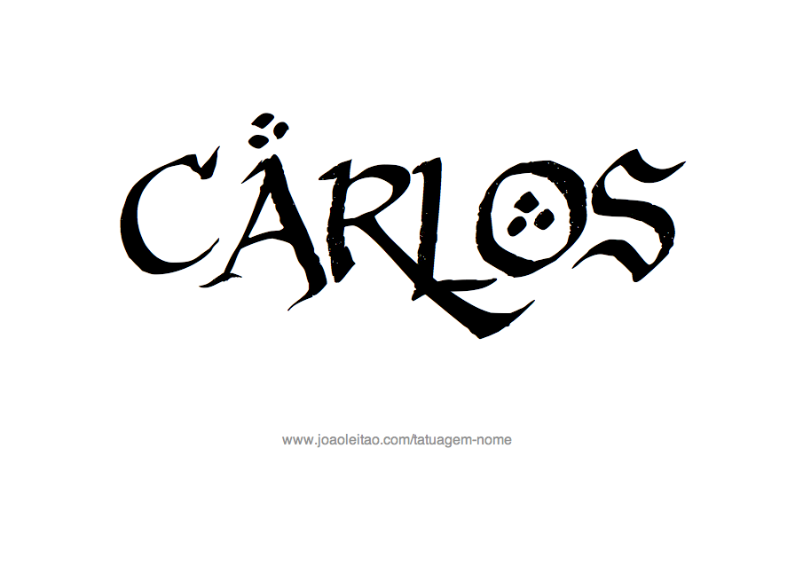 Desenho de Tatuagem com o Nome Carlos