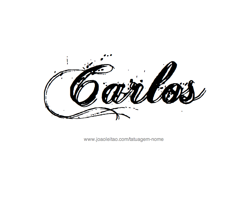 Desenho de Tatuagem com o Nome Carlos