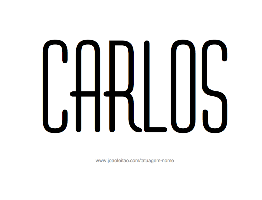 Desenho de Tatuagem com o Nome Carlos