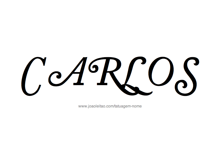 Desenho de Tatuagem com o Nome Carlos