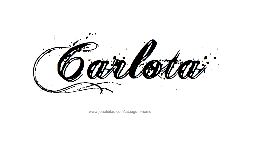 Desenho de Tatuagem com o Nome Carlota