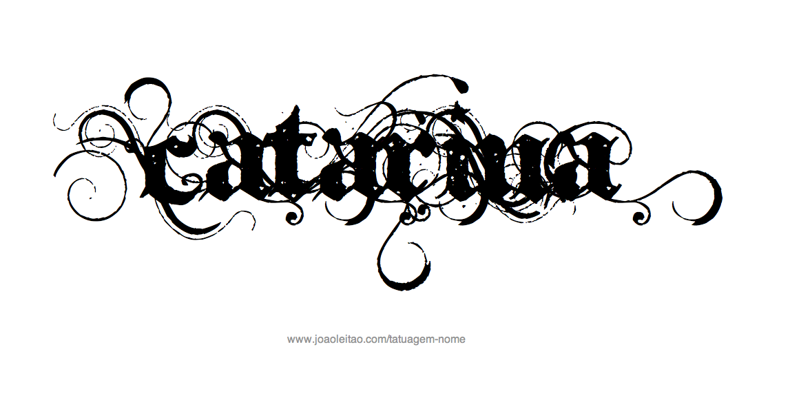 Desenho de Tatuagem com o Nome Catarina