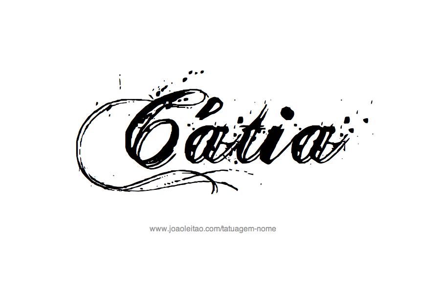 Desenho de Tatuagem com o Nome Catia