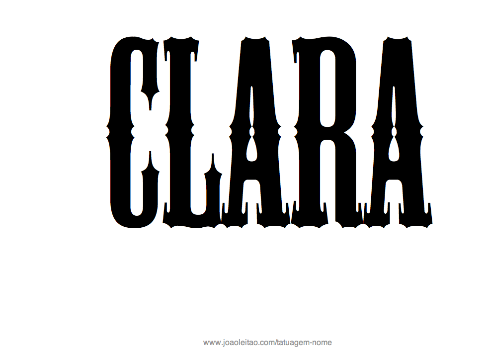 Desenho de Tatuagem com o Nome Clara