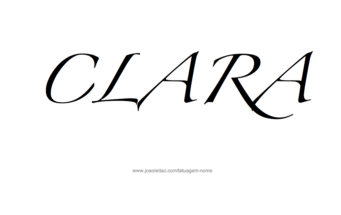 Desenho de Tatuagem com o Nome Clara