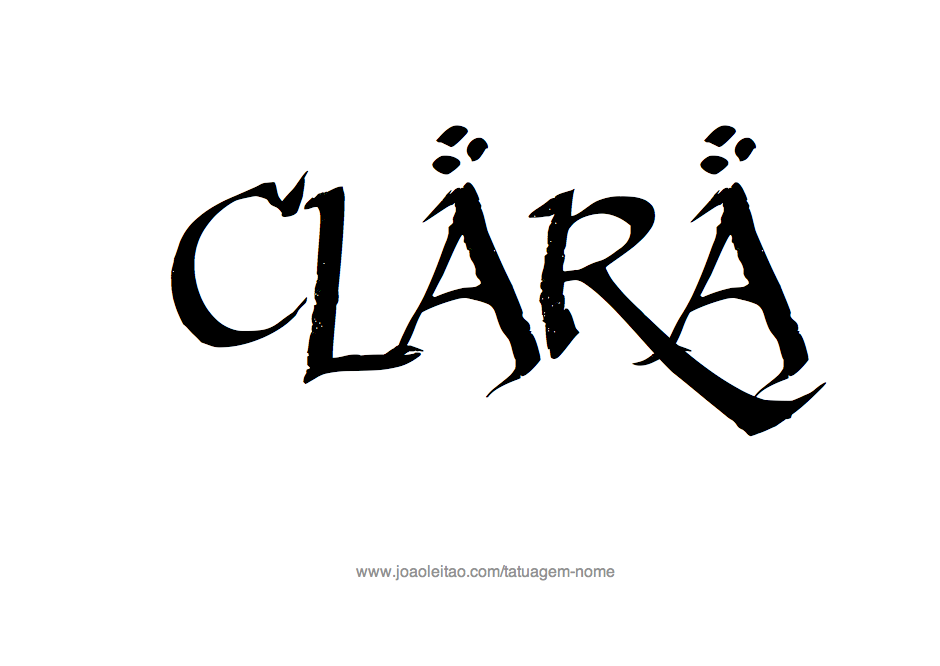 Desenho de Tatuagem com o Nome Clara