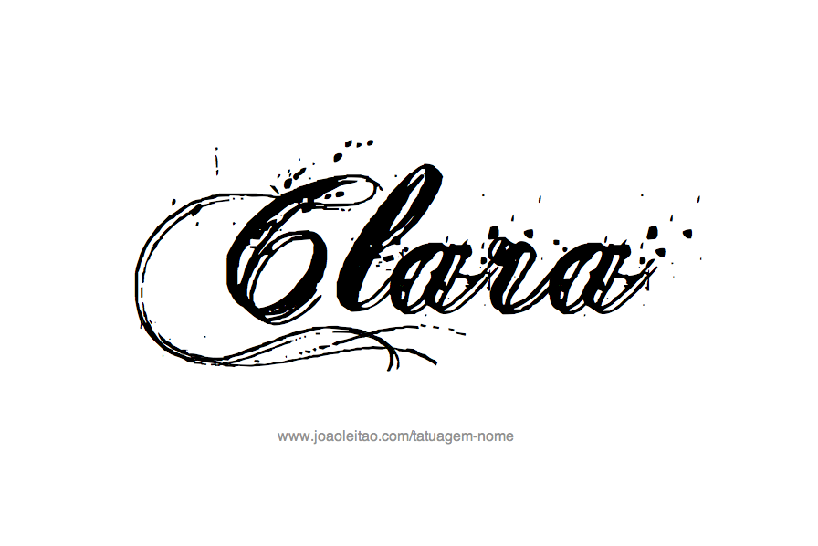 Desenho de Tatuagem com o Nome Clara