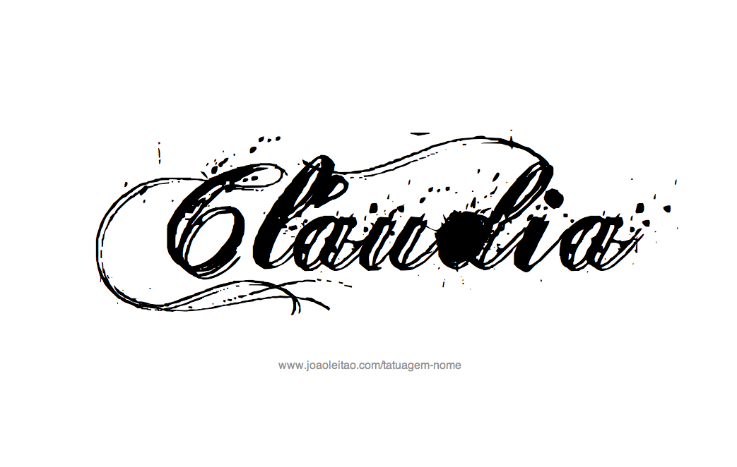 Desenho de Tatuagem com o Nome Claudia