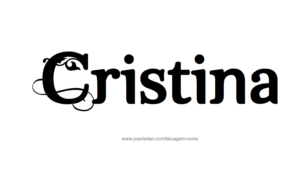 Desenho de Tatuagem com o Nome Cristina