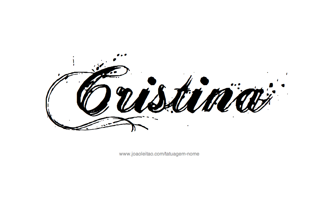 Desenho de Tatuagem com o Nome Cristina