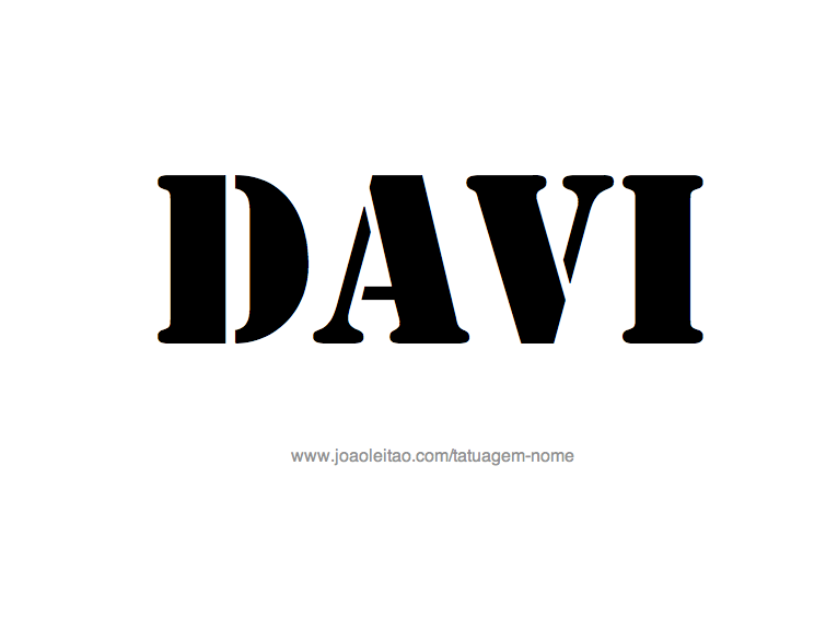 Desenho de Tatuagem com o Nome Davi