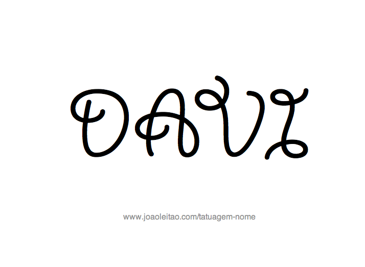 Desenho de Tatuagem com o Nome Davi