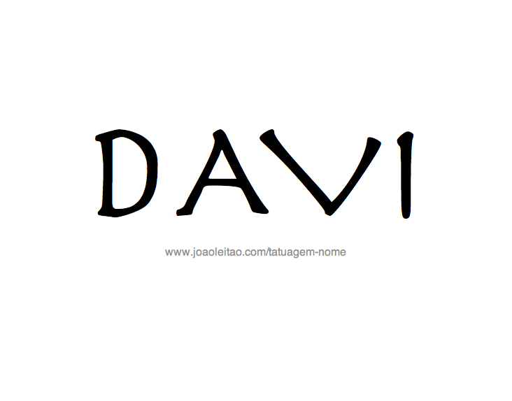 Desenho de Tatuagem com o Nome Davi