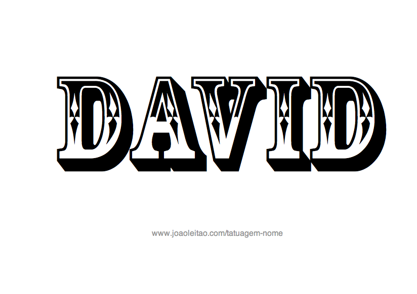 Desenho de Tatuagem com o Nome David