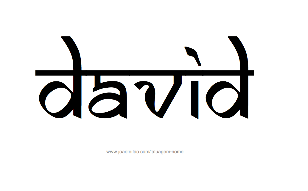 Desenho de Tatuagem com o Nome David